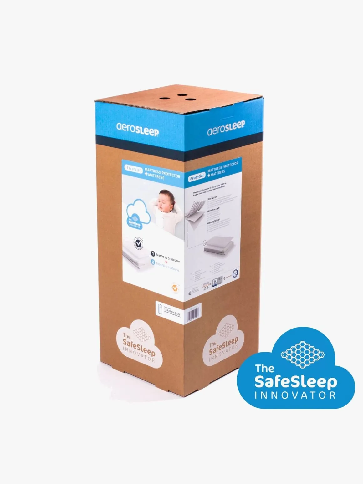 AeroSleep Essential Madras og 3D Madrabeskyttelse 70x140x9 Cm