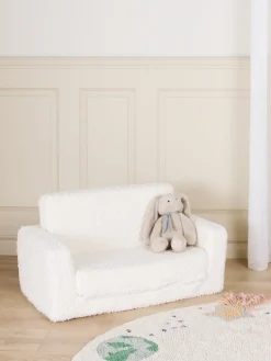 Alice & Fox Cubbie  Foldbar Sofa 94x55cm, White Teddy