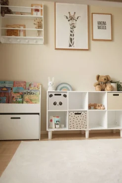 Alice & Fox DELTA Bogreol med Opbevaringskasse, Hvid