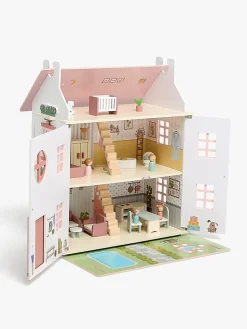 Alice & Fox Dukkehus med Møbel & 4 Dukker, Pink