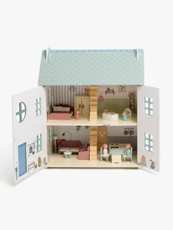 Alice & Fox Dukkehus med Møbler & 4 Dukker, Blå