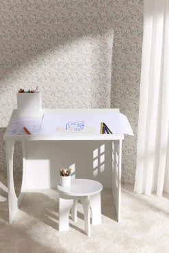 Alice & Fox  Huset Tegnebord med Skammel, Hvid