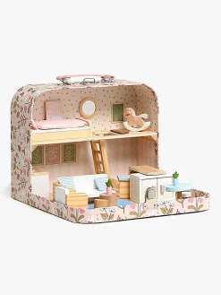 Alice & Fox Kuffert Dukkehus, Lyserød/blå