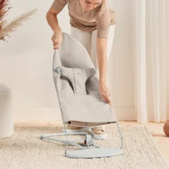 BabyBjörn Bliss Skråstol 3D Jersey inkl. Sjove Øjne, Lysbeige/Pastel