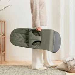 BabyBjörn Bliss Skråstol Woven Bladmønstret Quilt, Mørkegrøn