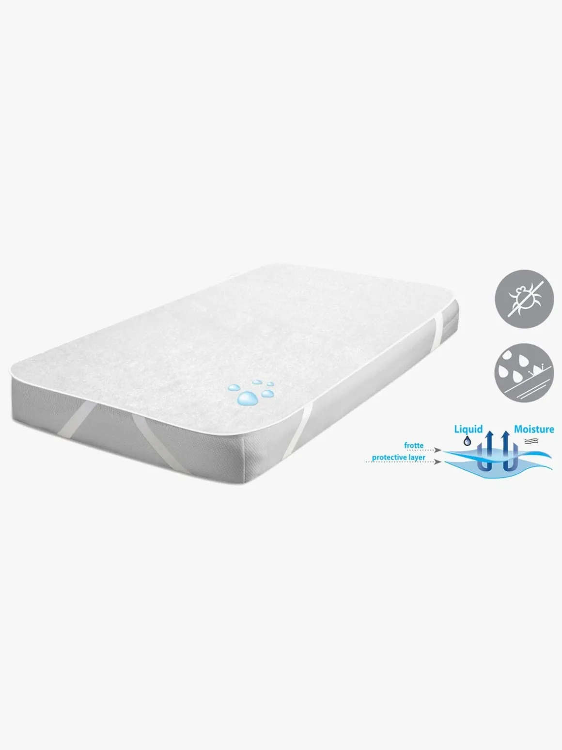 BabyMatex Hygienic Stabile Rullemadras til tremmeseng 60x120 cm Vandtæt, Hvid