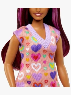 Barbie Fashionistas Dukke med Hjertemønstret Sweaterkjole