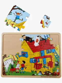 Barbo Toys Pippi Langstrømpe Rammepuslespil i Træ 24 Brikker