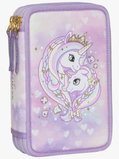 Beckmann Rygsæk 22L inkl Penalhus, Flaske & Madkasse, Unicorn Princess Purple