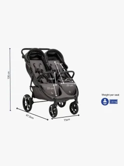 Beemoo BFF60 2 Søskendevogn, Fog Grey