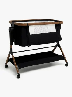 Beemoo CARE Luna Bedside Crib, Black/Ebony Oak