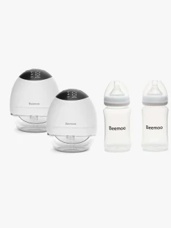 Beemoo CARE Wearable LED Elektrisk Brystpumpe Dobbelt inkl. Flasker 240 ml 2-pak
