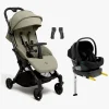 Beemoo Easy Fly Lux 4 Klapvogn Inkl. Route i-Size Autostol Baby & Base, Spring Green/Black Stone