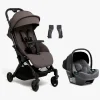 Beemoo Easy Fly Lux 4 Klapvogn Inkl. Route i-Size Autostol Baby, Gull Grey/Mineral Grey