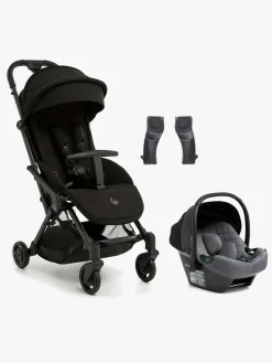 Beemoo Easy Fly Lux 4 Klapvogn inkl Route i-Size Autostol Baby, Jet Black/Mineral Grey