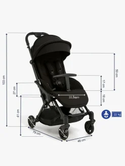 Beemoo Easy Fly Lux 4 Klapvogn, Jet Black