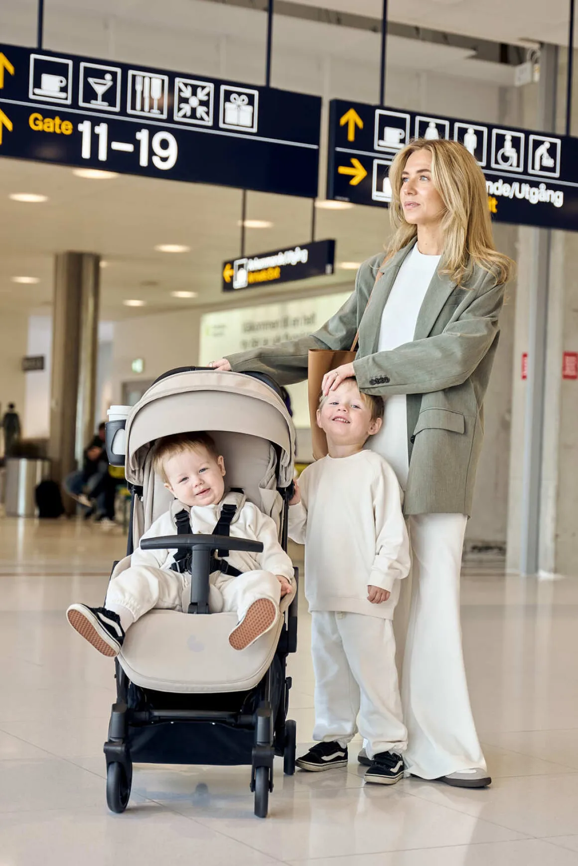 Beemoo Easy Fly Lux 4 Klapvogn, Sand Beige