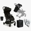 Beemoo Easy Fly Lux 4 Klapvogn inkl. Tilbehørspakke, Jet Black