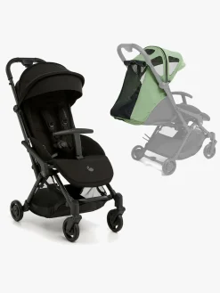 Beemoo Easy Fly Lux 4 Klapvogn inkl. Breezy Kaleche, Jet Black/Sea Greenv