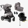 Beemoo Maxi 4 Duovogn inkl. Route i-Size Autostol Baby & ISOFIX Base, Grey Silver/Black Stone