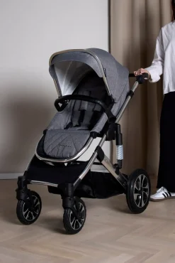 Beemoo Maxi 4 Duovogn inkl. Route i-Size Autostol Baby, Grey Silver/Mineral Grey