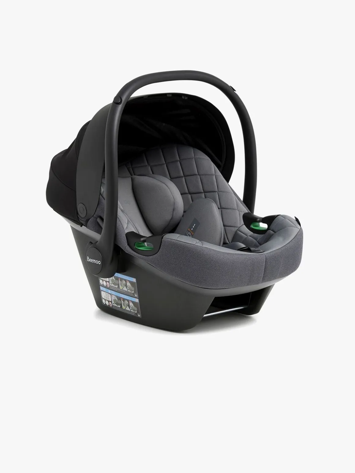 Beemoo Maxi 4 Twin Søskendevogn inkl. Route i-Size Autostol Baby, Grey/Mineral Grey