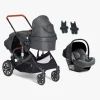 Beemoo Maxi 4 Twin Søskendevogn inkl. Route i-Size Autostol Baby, Black/Mineral Grey