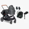 Beemoo Maxi 4 Twin Søskendevogn inkl. Cybex Aton B2 i-Size Autostol Baby & Base, Black/Volcano Black