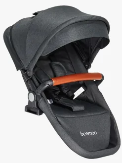 Beemoo Maxi 4 Twin Søskendevogn inkl. Ekstra Søskendesæde & Route i-Size Autostol Baby & ISOFIX Base, Black/Mineral Grey