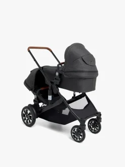 Beemoo Maxi 4 Twin Søskendevogn inkl. Ekstra Søskendesæde & Route i-Size Autostol Baby & ISOFIX Base, Black/Black Stone