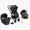 Beemoo Move Duo Kombivogn inkl. Route i-Size Autostol Baby & ISOFIX Base, Asphalt/Mineral Grey