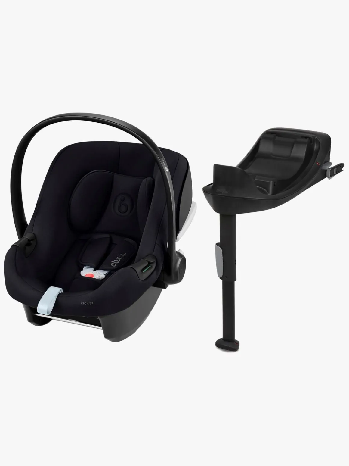 Beemoo Move 2-in-1 Kombivogn inkl. Cybex Aton B2 i-Size Autostol Baby & Base, Black/Volcano Black