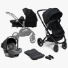 Beemoo Move 2-in-1 Kombivogn inkl. Route i-Size Autostol Baby, Black/Mineral Grey