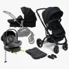 Beemoo Move 2-in-1 Kombivogn inkl. Route i-Size Autostol Baby & ISOFIX Base, Black/Mineral Grey