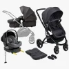 Beemoo Move 2-in-1 Kombivogn inkl. Route i-Size Autostol Baby & ISOFIX Base, Asphalt/Mineral Grey