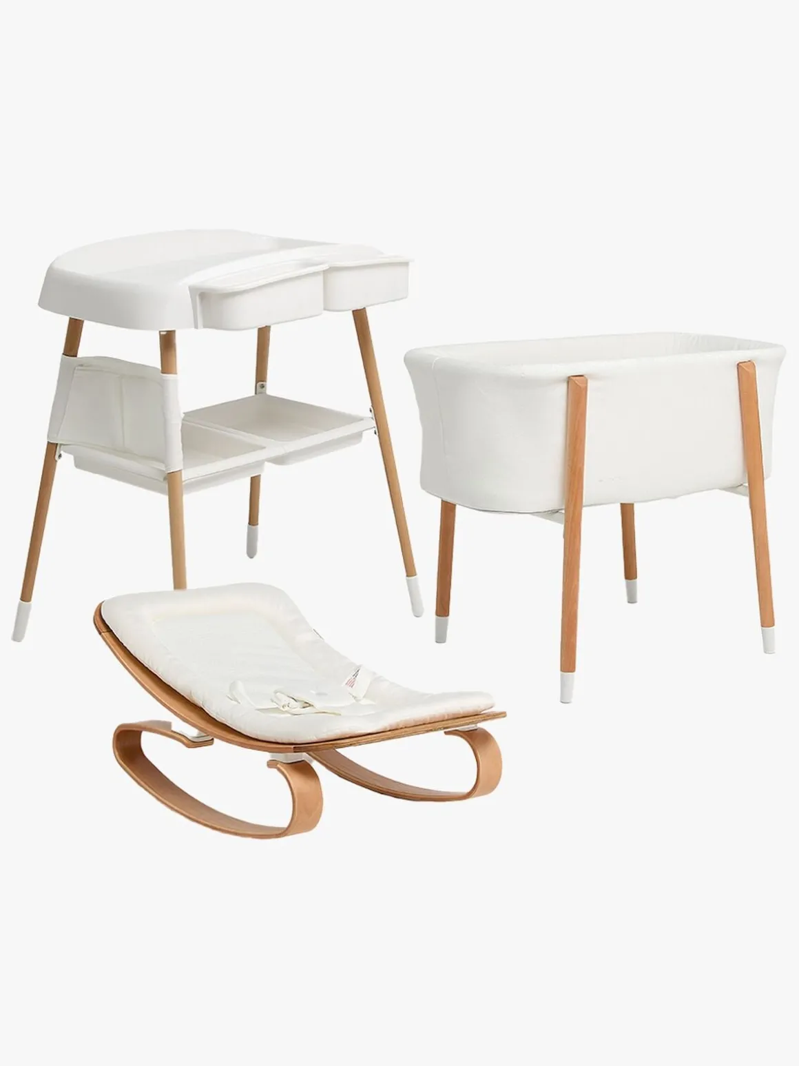 Beemoo Nordic Tremmeseng Puslebord & Skråstol, White/Wood