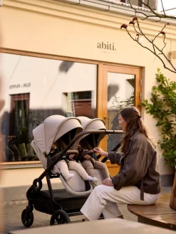 Beemoo Pro Twin 2 Søskendevogn, Latte Beige