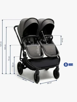 Beemoo Pro Twin 2 Søskendevogn, Mocha Grey