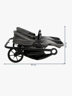 Beemoo Pro Twin 2 Søskendevogn, Mocha Grey