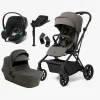 Beemoo Pro Twist Duovogn Inkl. Cybex Aton B2 Autostol Baby & Base, Mocha Grey/Volcano Black