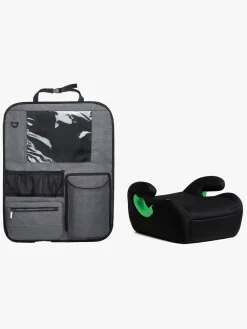 Beemoo Raise 2 i-Size Selepude inkl. Beemoo Deluxe Sædebeskytter med Opbevaring, Black Stone