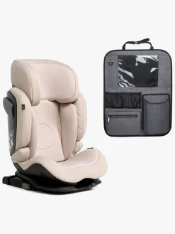 Beemoo Recline i-Size Autostol inkl. Beemoo Deluxe Sædebeskytter med Opbevaring, Oat