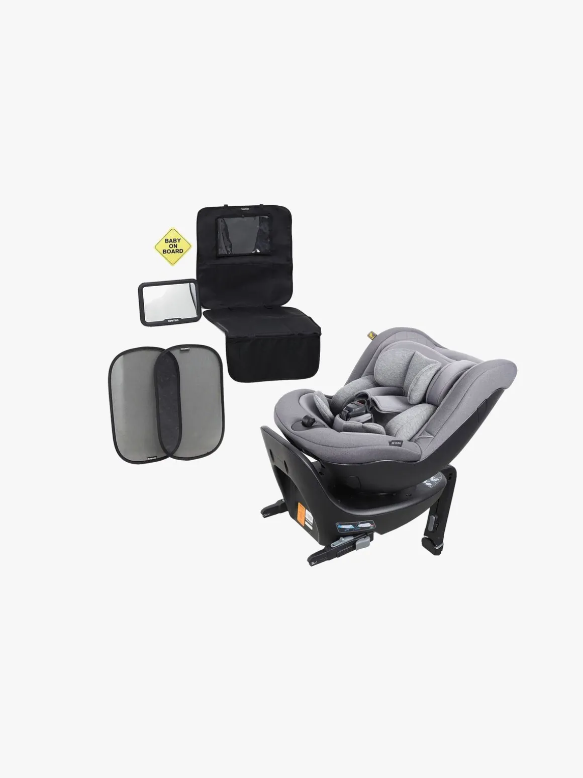 Beemoo Reverse i-Size Bagudvendt Autostol Inkl. Tilbehørspakke, Mineral Grey