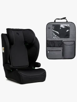 Beemoo Ride i-Size Autostol inkl. Beemoo Deluxe Sædebeskytter med Opbevaring, Black Stone