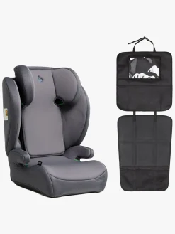 Beemoo Ride i-Size Autostol inkl. Beemoo 3-i-1 Sædebeskytter, Mineral Grey/Black