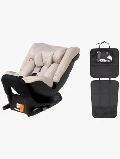 Beemoo Rotate i-Size Autostol inkl. 3-i-1 Sædebeskytter, Oat/Black