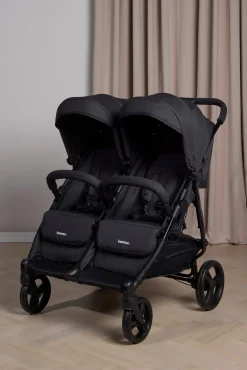 Beemoo Twin Shopper Søskende- & Tvillingevogn, Black Mélange