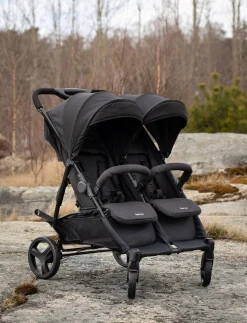 Beemoo Twin Shopper Søskende- & Tvillingevogn, Black Mélange