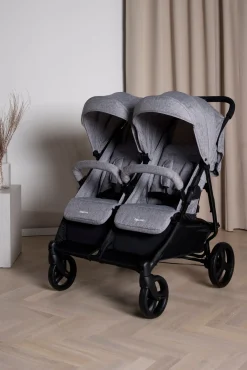 Beemoo Twin Shopper Søskende- & Tvillingevogn, Grey Mélange