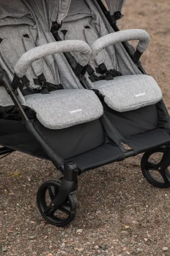 Beemoo Twin Shopper Søskende- & Tvillingevogn, Grey Mélange